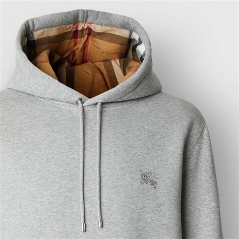 burberry hoodie embroidered gray|burberry hoodie xxl.